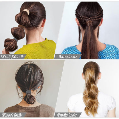 100x Nahtlose Haargummis in neutralen Farben für Damen & Mädchen