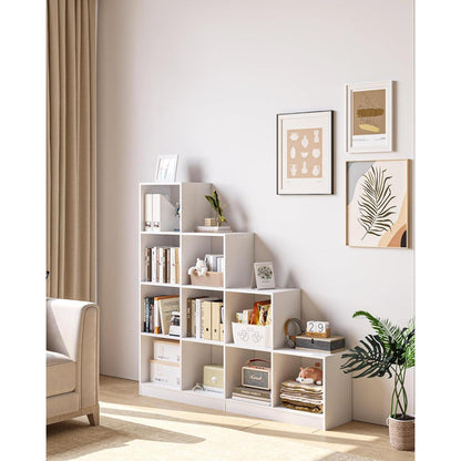 Bücherregal 10-Würfel Weiß – Verstellbar & Modular für Wohnzimmer