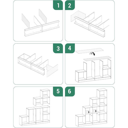 Bücherregal 10-Würfel Weiß – Verstellbar & Modular für Wohnzimmer