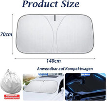 Sonnenschutz Auto Frontscheibe UV-Blocker 140x70 cm Schwarz