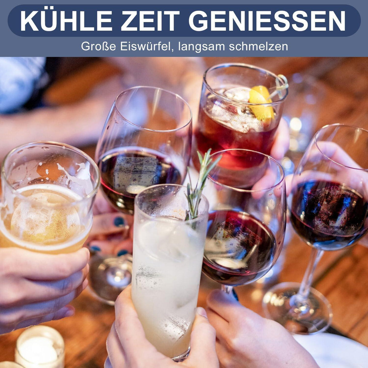 Silikon Eiswürfelform Set 15-Loch 6-Loch groß rund & quadratisch