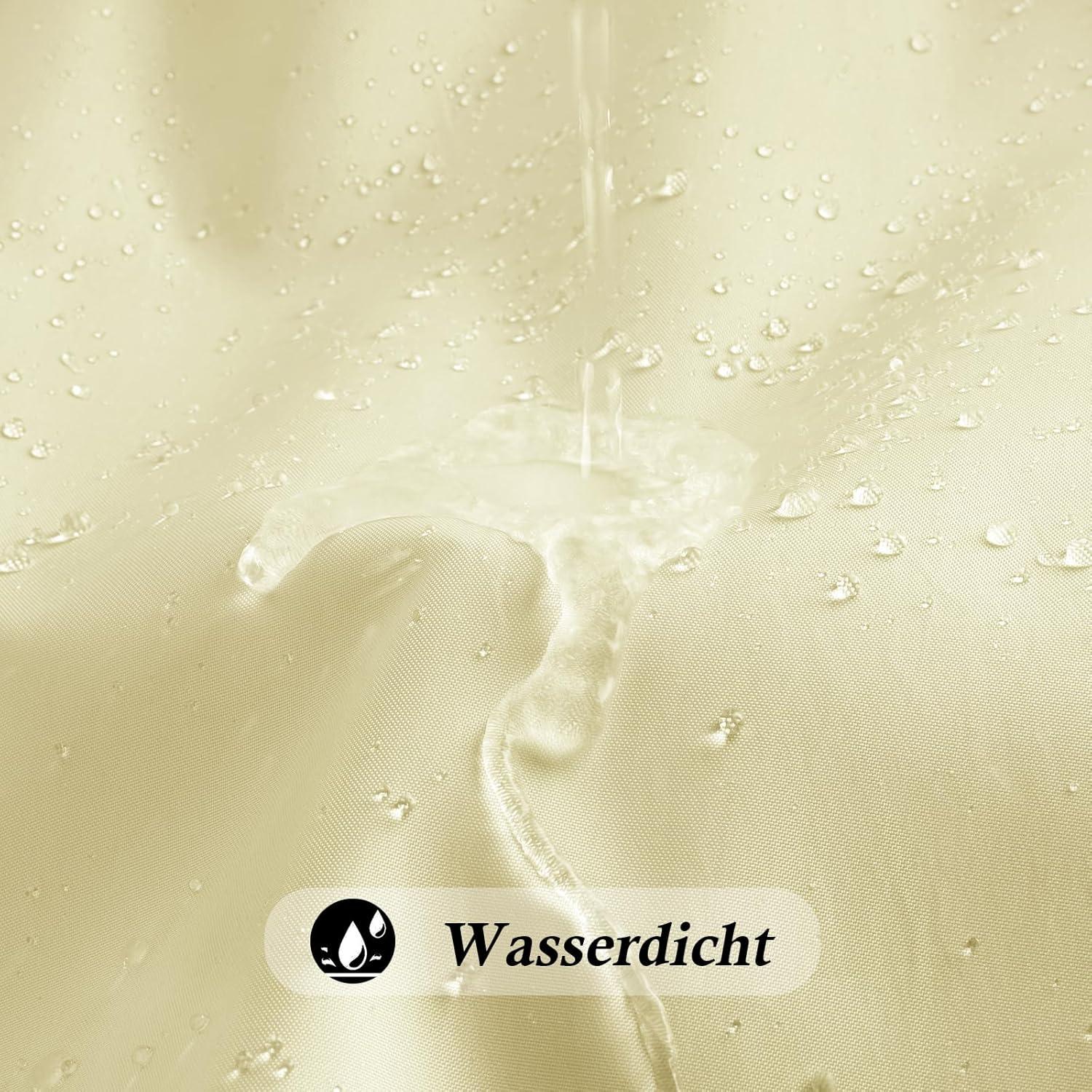 Duschvorhang Beige 120x200 cm Polyester Wasserdicht Antischimmel 8 Ringe