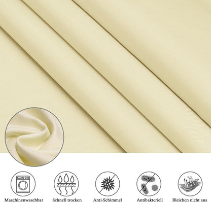 Beige Duschvorhang 120x200cm Polyester Stoff Schnelltrocknend 8 Ringe