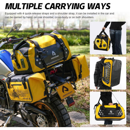 Motorrad Trockentasche 75L Wasserdicht, Gelb
