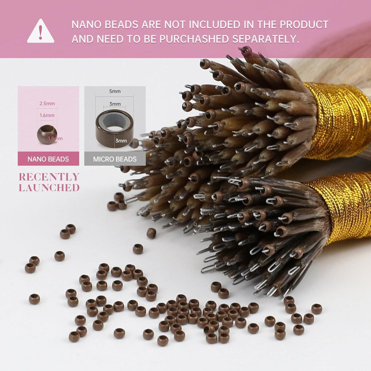 Echthaar Nanoring Extensions Hellbraun 45cm - 50g
