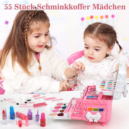 Kinderschminkkoffer 55 Teile Waschbar für Mädchen ab 3 Jahre