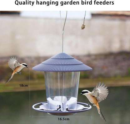 Vogelfutterspender Wetterfest Aufhängbar Grau Transparent