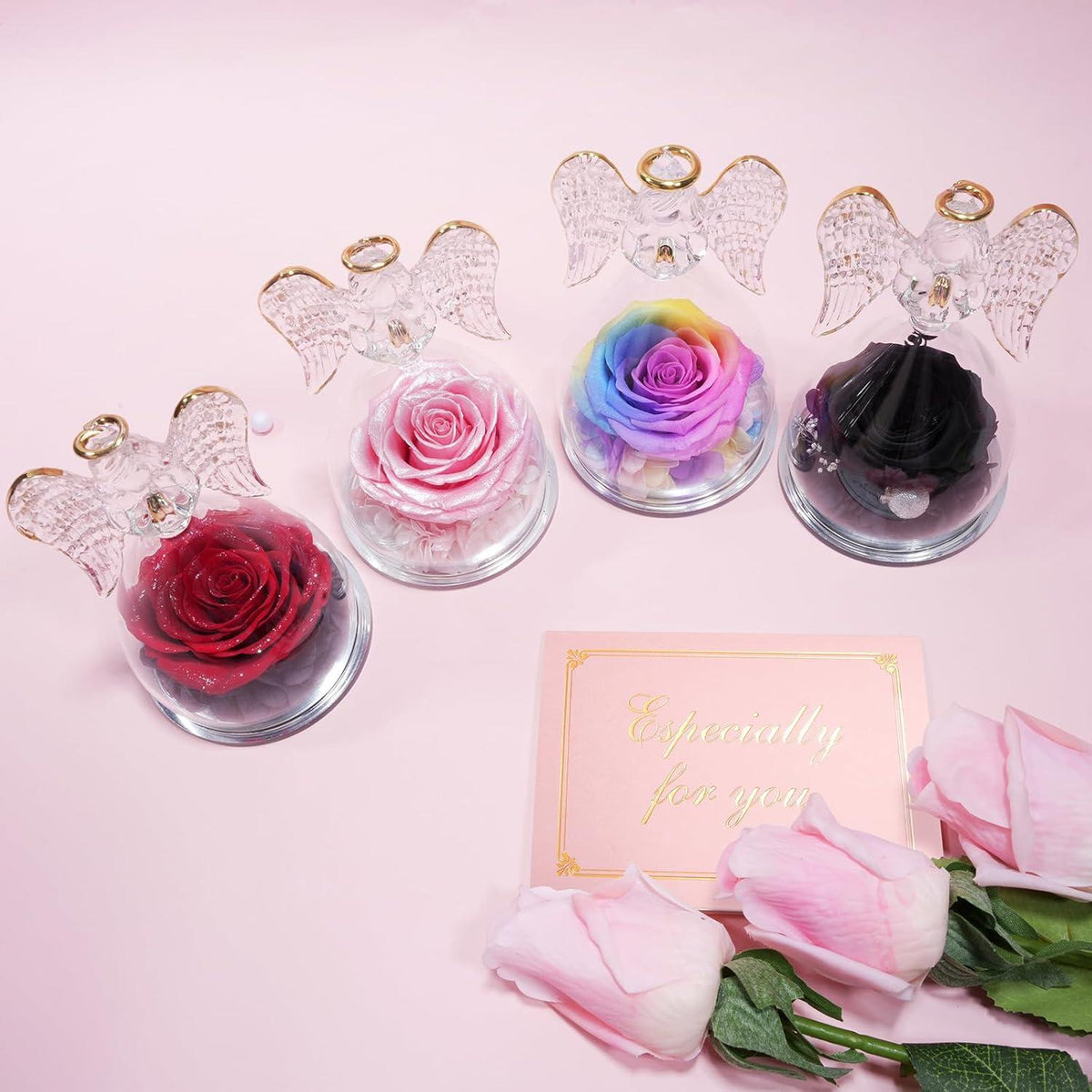 Ewige Rose Engel Figur Muttertagsgeschenk Handgefertigte Blume