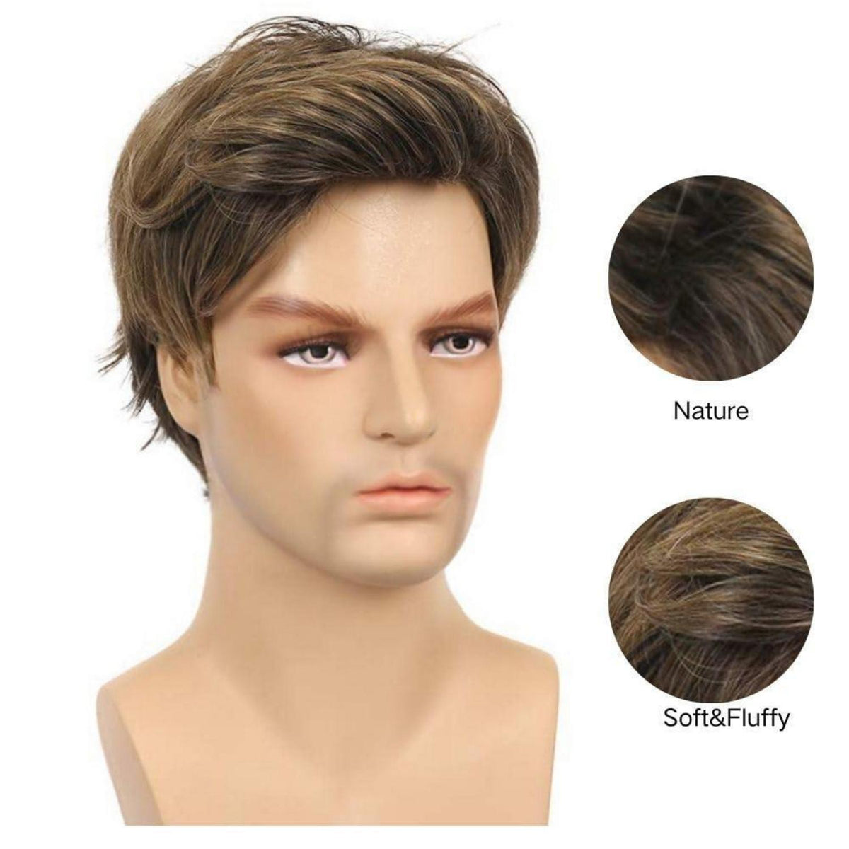 Herren Braun Kurze Perücke – Natürliches Aussehen & Komfort