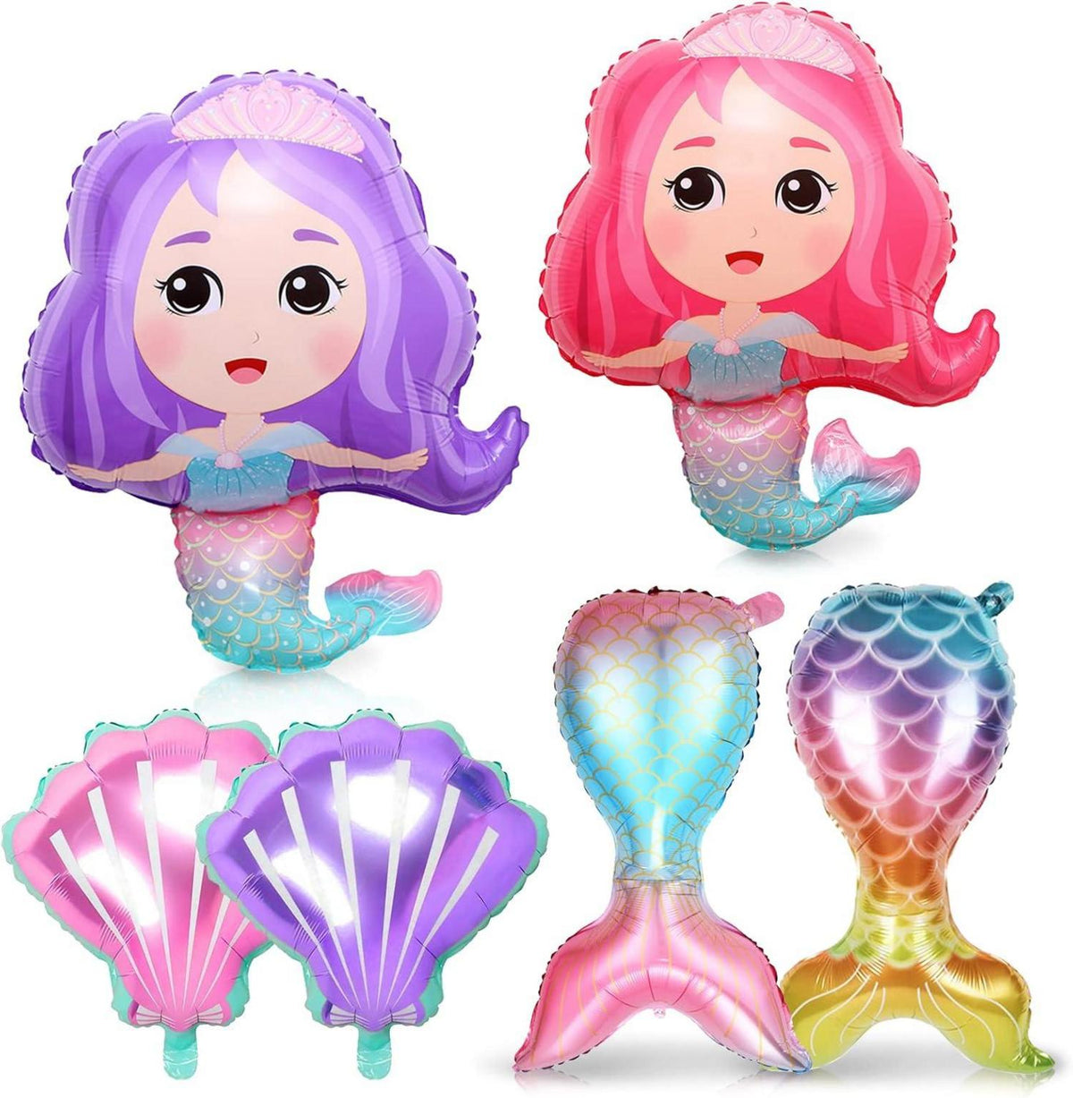 Meerjungfrau Schwanz Luftballons Set XXL, Mermaid Heliumballon