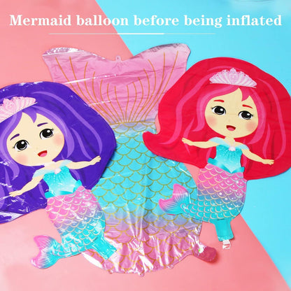 Meerjungfrau Schwanz Luftballons Set XXL, Mermaid Heliumballon