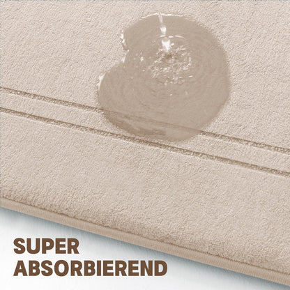 5-teiliges Badezimmerteppich Set Beige – Weiche Memory Foam