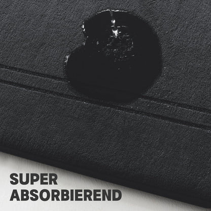 5-teiliges Badezimmerteppich Set Schwarz – Weiche Memory-Schaum Badematten