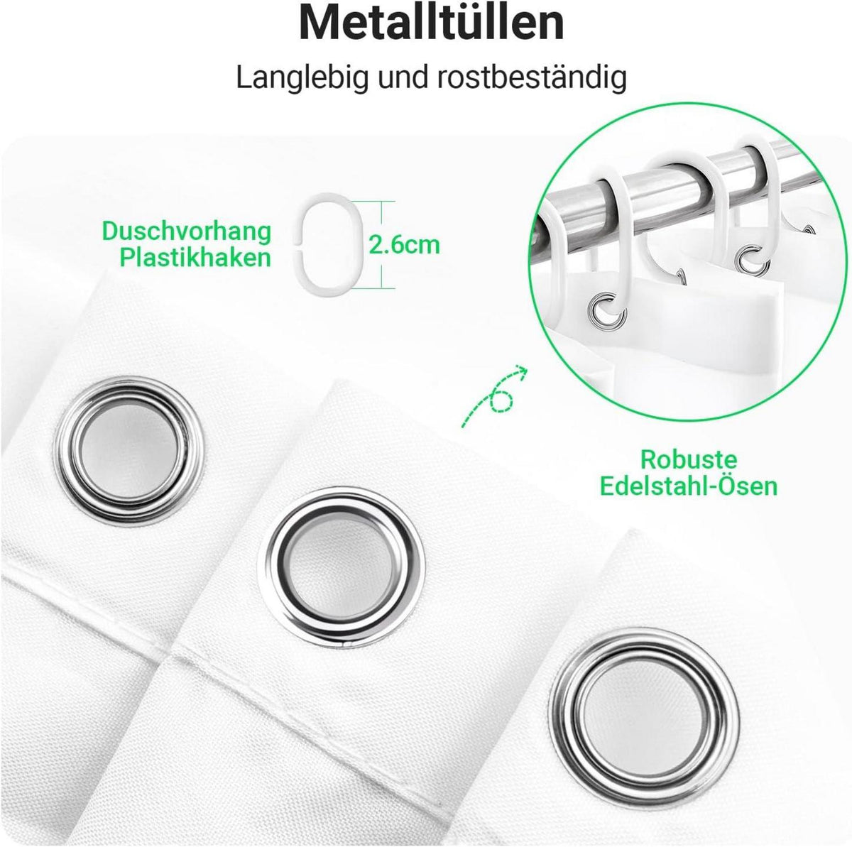 Duschvorhang 100x200cm Grün Blätter Textil Wasserdicht Waschbar Badezimmer