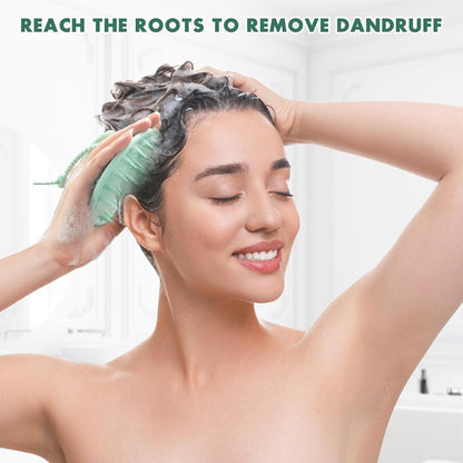 Silikon Kopfmassagebürste für Haarwachstum und Peeling, Scalp Massager gegen Schuppen, Lockiges, Langes Haar