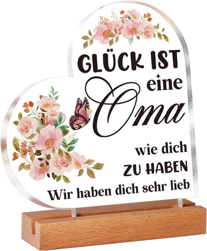 Dekorative Ornamente aus Acryl - Oma Geschenk Geburtstag Thanksgiving