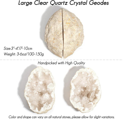 QianCannaor Kristalle Geode Set klare Quarz Meditation Energie