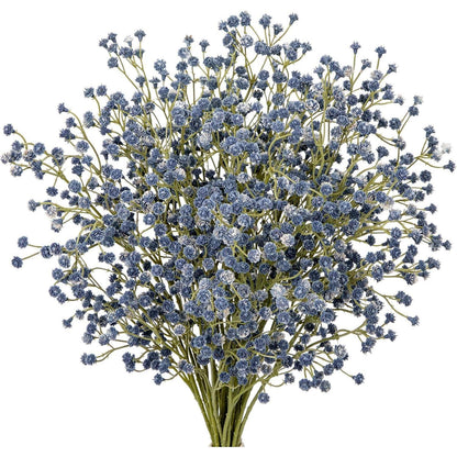 10x Künstliches Schleierkraut Blau - Deko Blumenstrauß 60cm