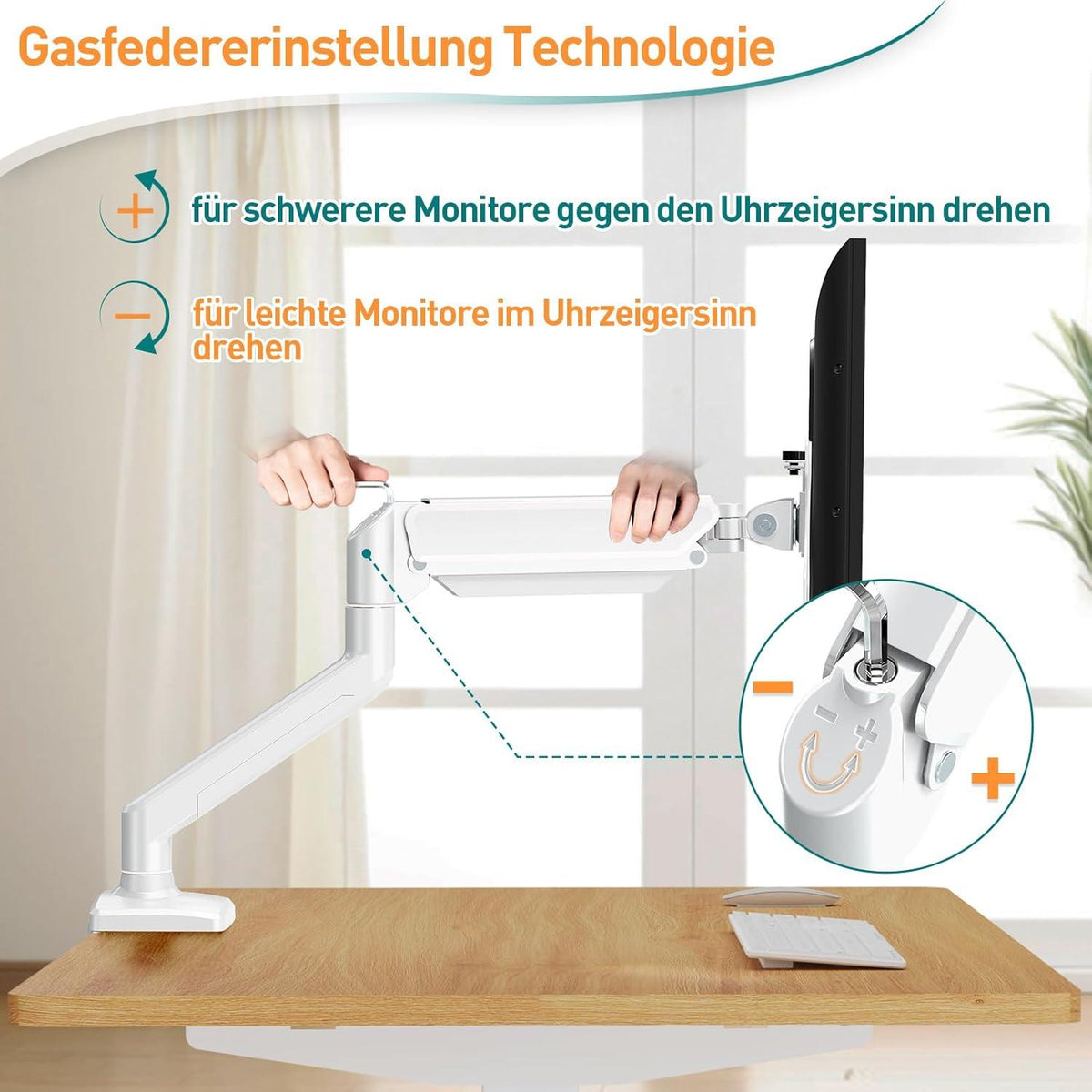 Monitor Halterung 13-32 Zoll VESA 75/100 Gasdruckfeder