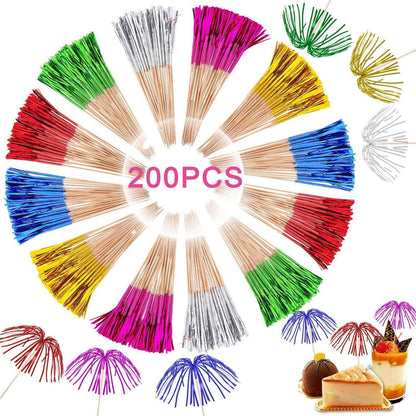 200 Cocktailspieße mit Schirmchen – Feuerwerk Deko für Partys