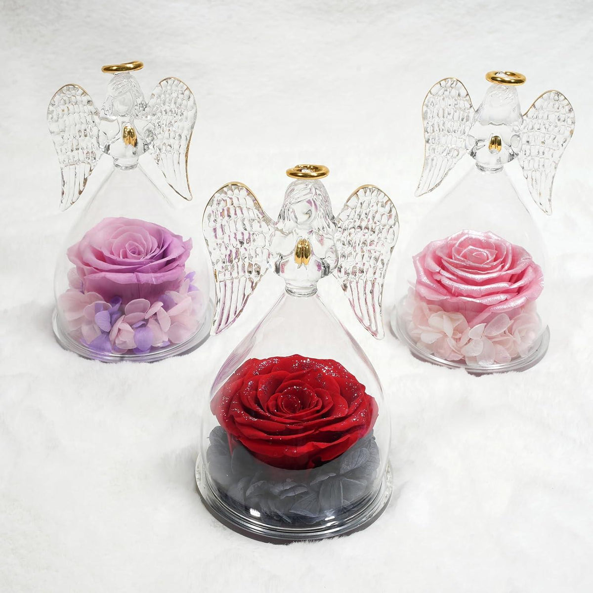 Engel Figur Ewige Rose Geschenkset Muttertag Weihnachten Valentinstag