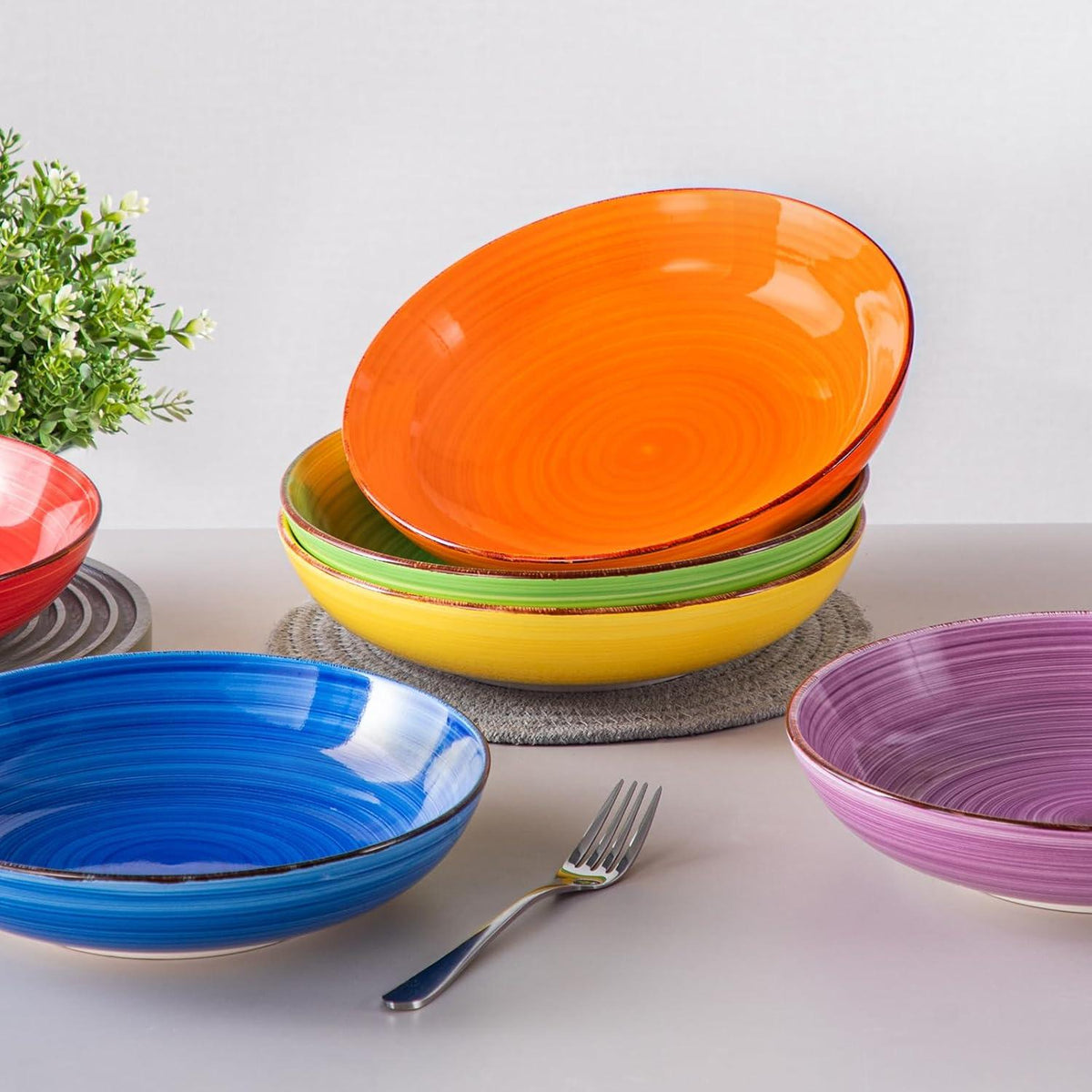 Suppenschalen Steingut Bonita Set 6er 1500ml Pastateller Spaghetti