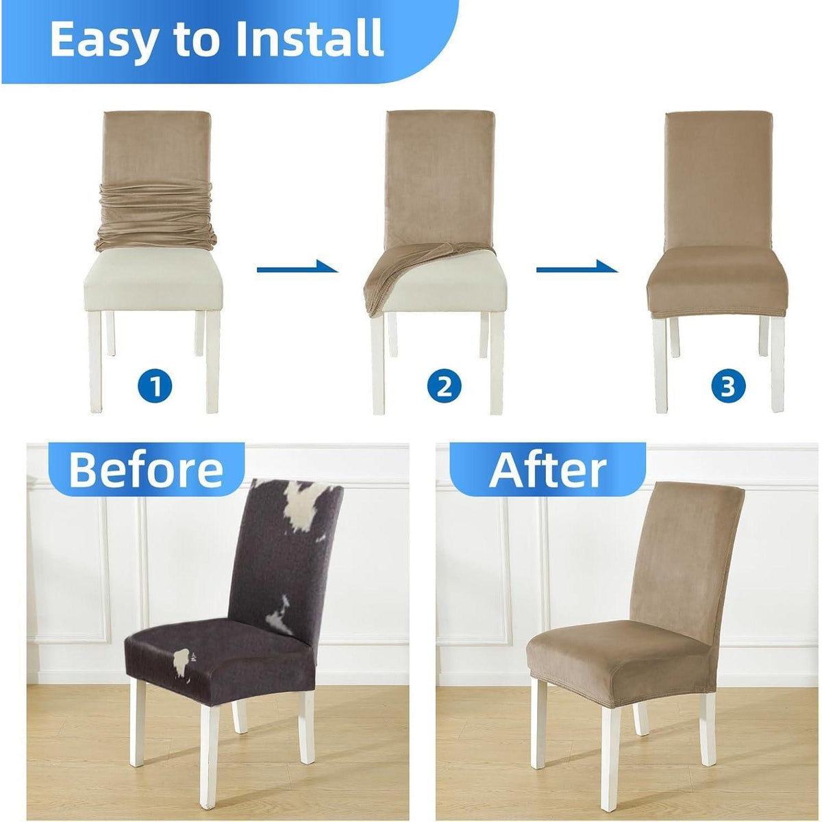 Samt Stuhlhussen 2er Set – Stretch & Waschbar