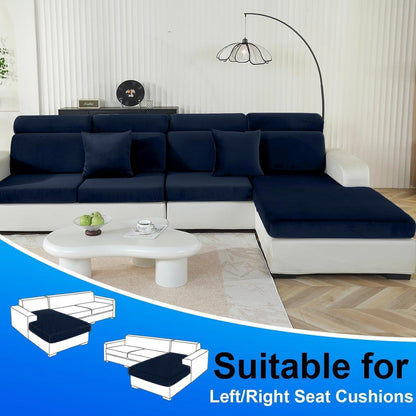 Samt Sofaüberzug Stretch Dunkel Blau – Rutschfest & Waschbar