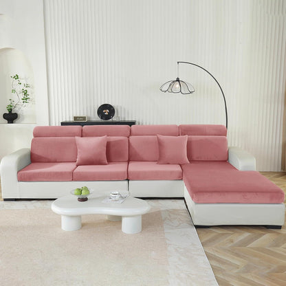 Samt Sofaüberzug Stretch Rosa – Rutschfest & Waschbar
