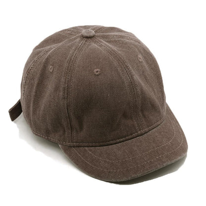 Baseballkappe Unisex Denim mit kurzer Krempe – Braun