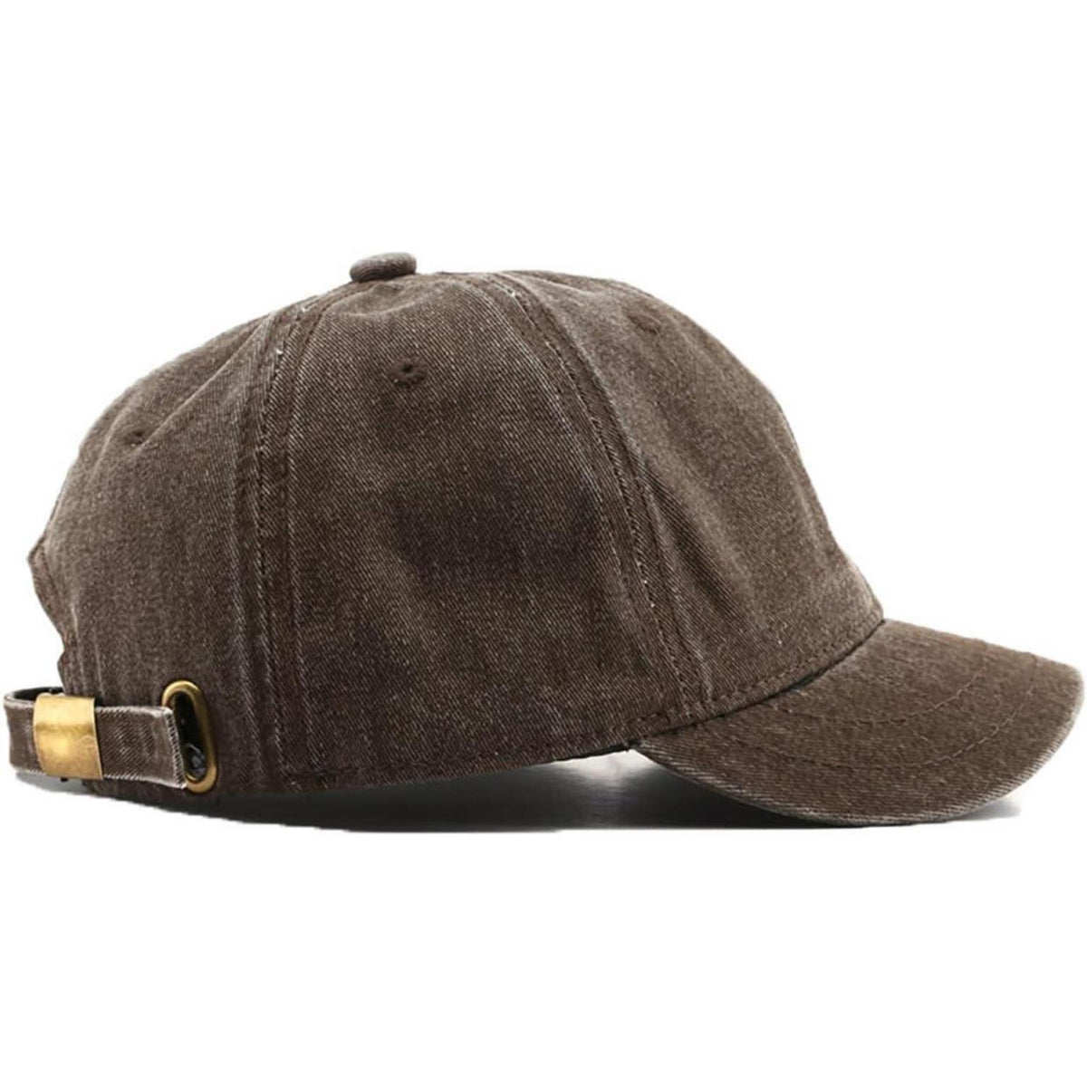 Baseballkappe Unisex Denim mit kurzer Krempe – Braun