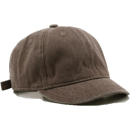 Baseballkappe Unisex Denim mit kurzer Krempe – Braun