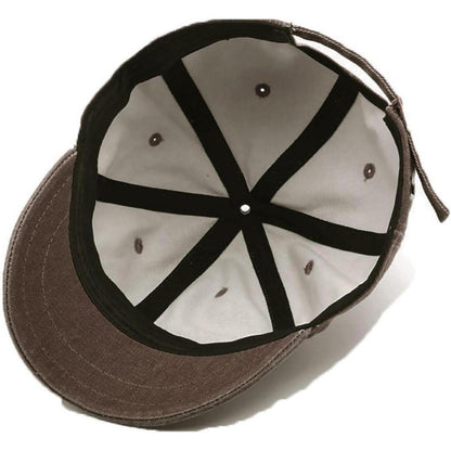 Baseballkappe Unisex Denim mit kurzer Krempe – Braun