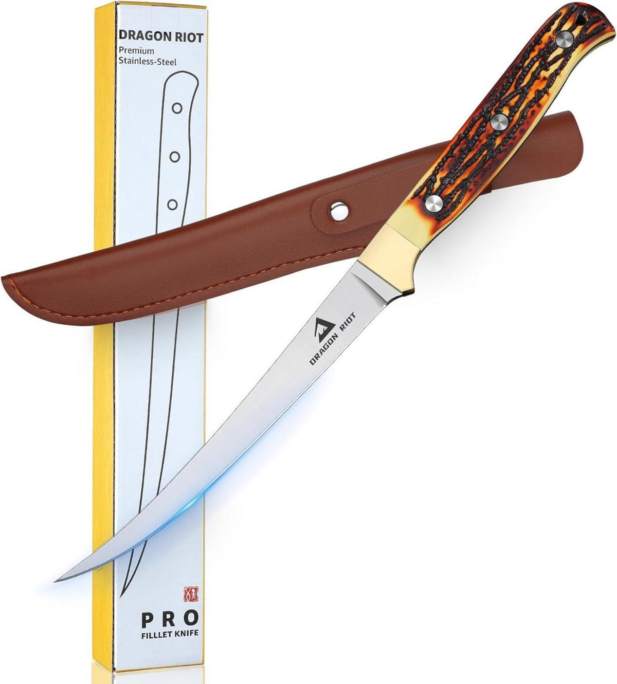 Filetiermesser DRAGON RIOT Fisch 15.3 CM Edelstahl Anti-Rutsch-Griff