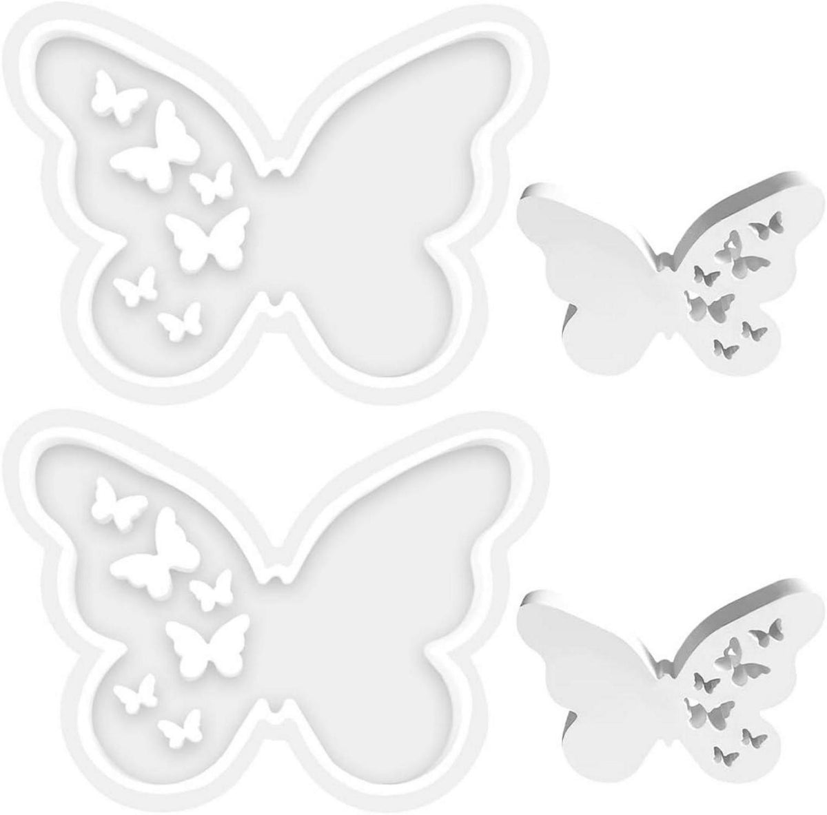 Silikonform Schmetterling Gießform Gipsform Kerzen Sommer 2pcs