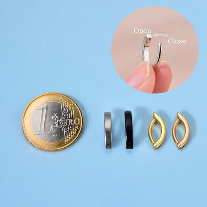 Titan Bauchnabelpiercing Clicker Schwarz Zirkonia 14G 10mm/12mm