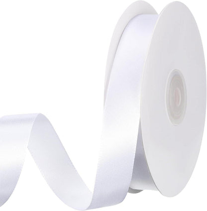 50m Weißes Satinband 20mm - Geschenkband für Hochzeit Taufe.decor