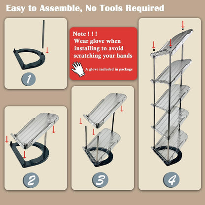 Schuhregal Schmal 5 Ebenen Schräg Schuhablage Platzsparend Organizer