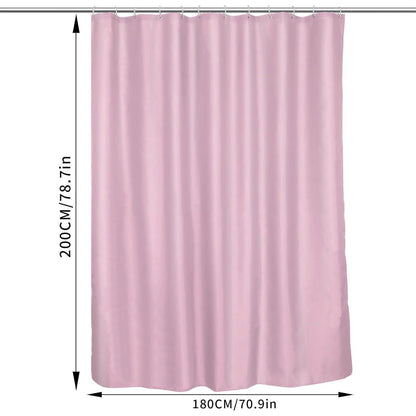 Wasserdichter Duschvorhang 180x200cm, Schnelltrocknend, Weiß (Rosa)