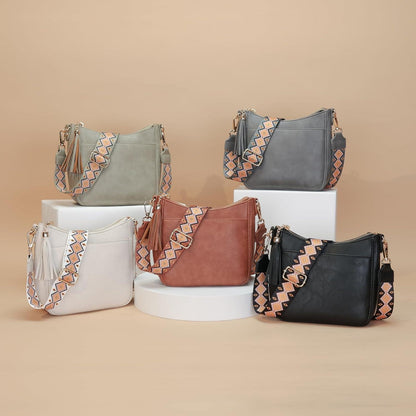 Damen Umhängetasche Crossbody Bag Handytasche Beige