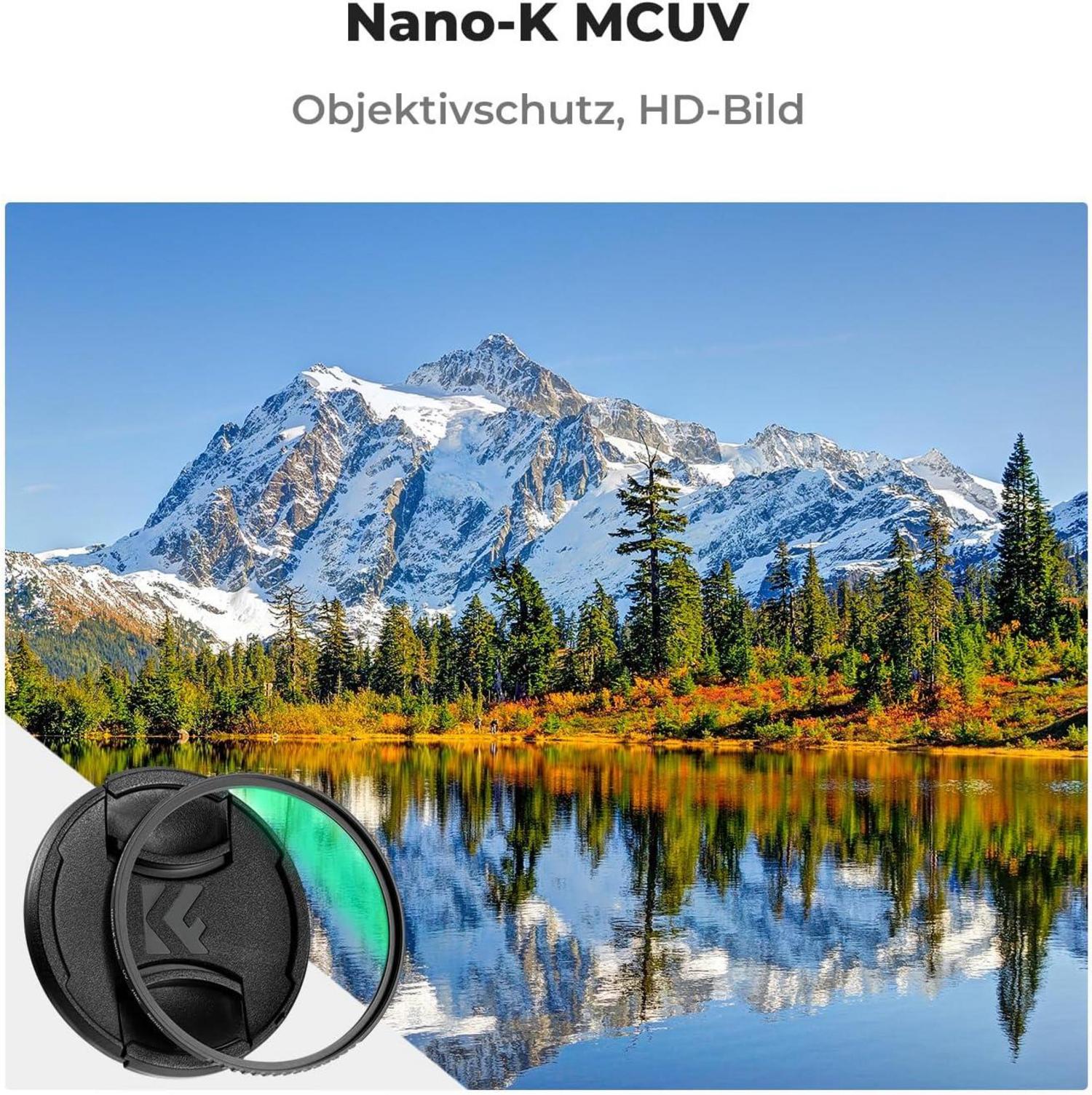 72mm UV Filter mit Objektivdeckel und Reinigungstuch
