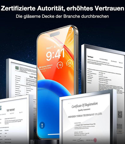 TORRAS iPhone 15 Pro Max Panzerglas Schutzfolie 9H+ 2er Set