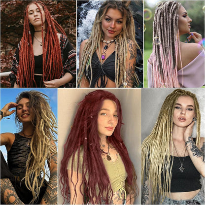24 Zoll Auburn Dreadlocks Extensions – 20 Stränge Handmade