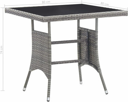5-TLG. Garten Essgruppe 4 Personen Rattan Grau Terrassenmöbel