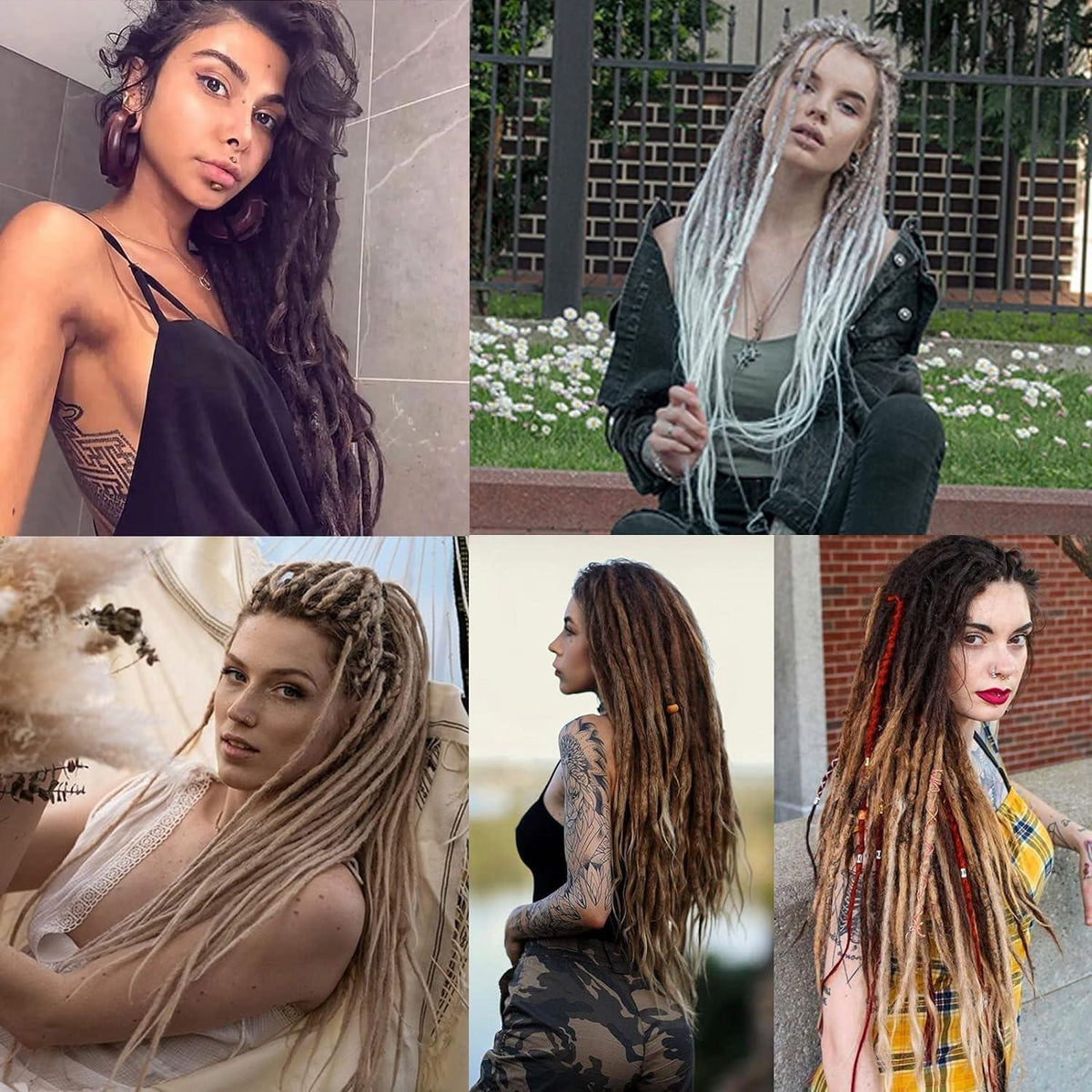 24 Zoll Dreadlock Extensions – Handgemacht, 10 Stränge, 4#