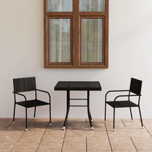 Gartenmöbel Set 2 Personen Rattan Tisch Stuhl Schwarz
