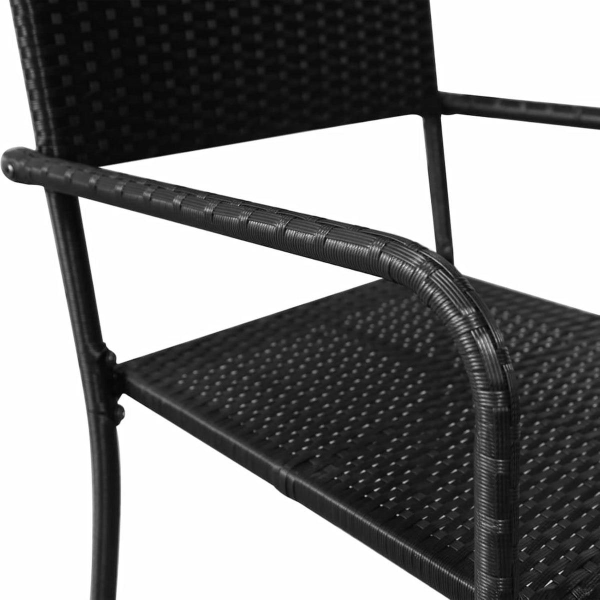 2 Personen Garten Essgruppe Poly Rattan Gartenmöbel Set mit Glas Tisch