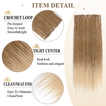 24 Zoll Dreadlock Extensions Blond bis Braun – 20 Stränge Handgemacht