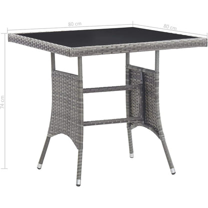 Garten Essgruppe 2 Personen Poly Rattan Anthrazit Grau