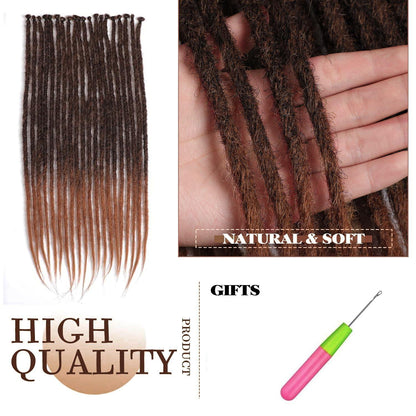 24 Zoll Braune Ombre Dreadlocks Extensions - 20 Stränge Handgemacht